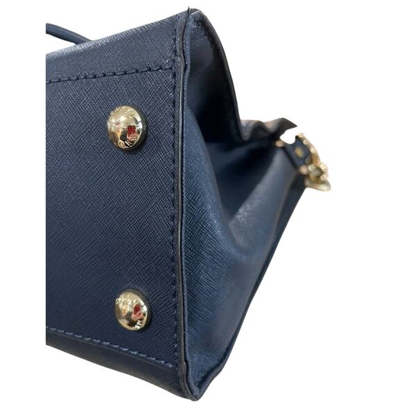 Michael Kors Hamilton Large Navy Saffiano Leather Handbag Crossbody Old Money - Picture 6 of 12